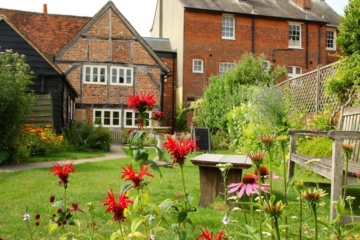 Building with flowers